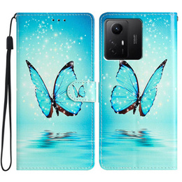 Etui z klapką do Xiaomi Redmi Note 12S, Wallet, Butterfly niebieski