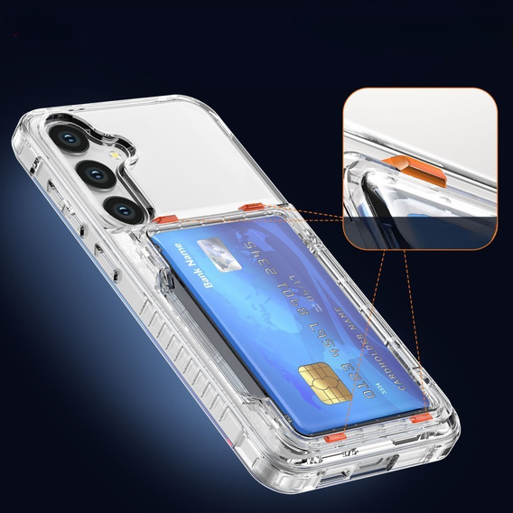 Etui do Samsung Galaxy S24, Card Holder, przezroczyste
