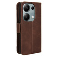 Etui z klapką do Xiaomi Redmi Note 13 Pro 4G / Xiaomi Redmi Note 14S / Xiaomi Poco M6 Pro 4G, Card Slot, brązowe
