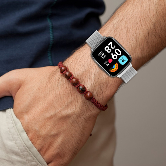 Pasek Bransoleta Milanese do Xiaomi Redmi Watch 3 Active, Srebrna