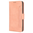 Etui z klapką do Honor 70 5G, Card Slot, różowe