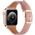 Pasek Skórzany do Apple Watch 1/2/3/4/5/6/7/8/9/10/11/SE Ultra 1/2/3 42/44/45/46/49mm, Ciemnoróżowy