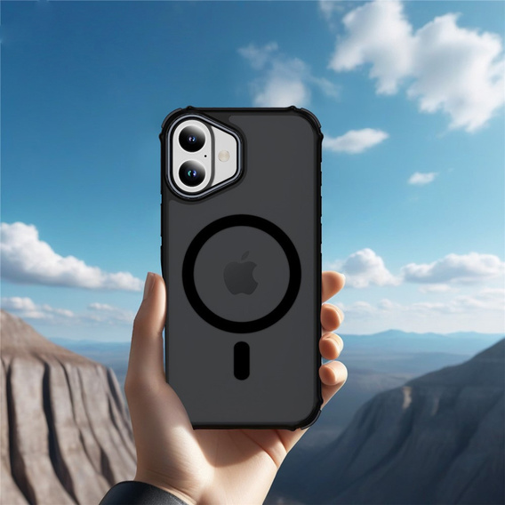 Etui pancerne do iPhone 17, Matt Case, do MagSafe, matowe z czarną ramką