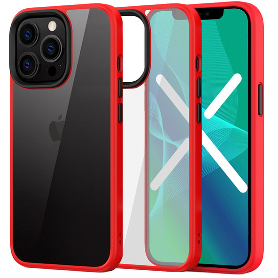 Etui do iPhone 13 Pro, ERBORD Hybrid Case, czerwone
