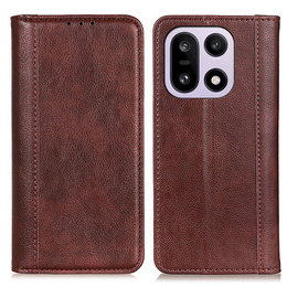 Etui z klapką do OnePlus 15, Split Leather, brązowe