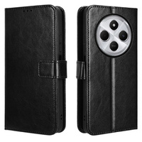 Etui z klapką do Xiaomi Redmi 14C, Crazy Horse Wallet, czarne