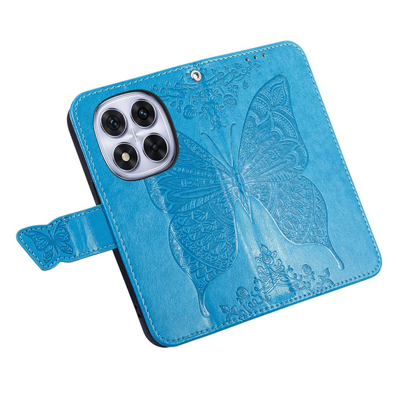 Etui z klapką do Xiaomi Redmi Note 15 Pro Plus 5G, Butterfly, niebieskie