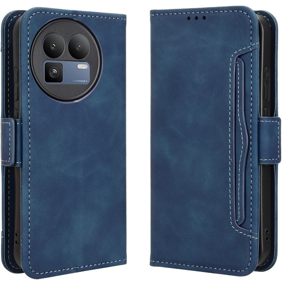 Etui z klapką do Realme GT 8 Pro, Card Slot, niebieskie