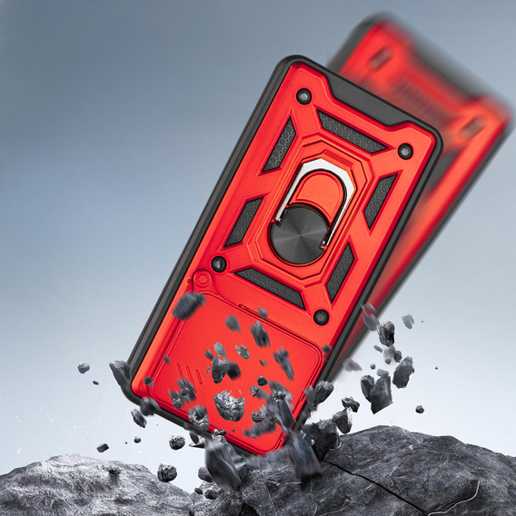 Etui pancerne do Motorola Edge 70, CamShield Slide, czerwone