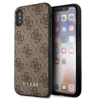 Etui GUESS do iPhone XS Max, 4G Metal Gold Logo, brązowe