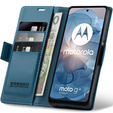 Etui do Motorola Moto G24 / G24 Power / G04, ERBORD Glossy Litchi, portfel z klapką, niebieskie