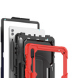 Etui pancerne do Samsung Galaxy Tab S9 Ultra, ochronne 360 z miejscem na rysik, Czerwone / Czarne
