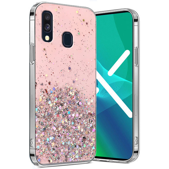 Etui do Samsung Galaxy A40, Glittery, różowe