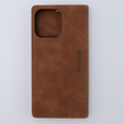 Etui do iPhone 15 Pro, ERBORD Vintage portfel z klapką, brązowe