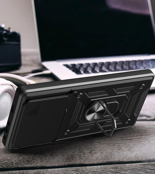 Etui pancerne do Xiaomi Poco F7 Pro, CamShield Slide, czarne