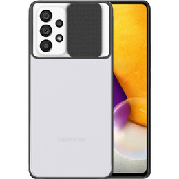 Etui do Samsung Galaxy A72, z ochroną aparatu, przezroczyste / czarne