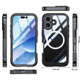 Etui do iPhone 17, Shockproof, ze szkłem, do MagSafe, czarne