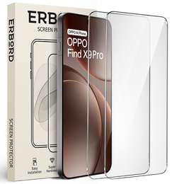 2x Szkło Hartowane do Oppo Find X9 Pro, ERBORD 9H Hard Glass, szybka