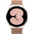 Bransoleta Milanese + Etui z osłoną na ekran do Samsung Galaxy Watch Active 2 40mm, Różowe złoto