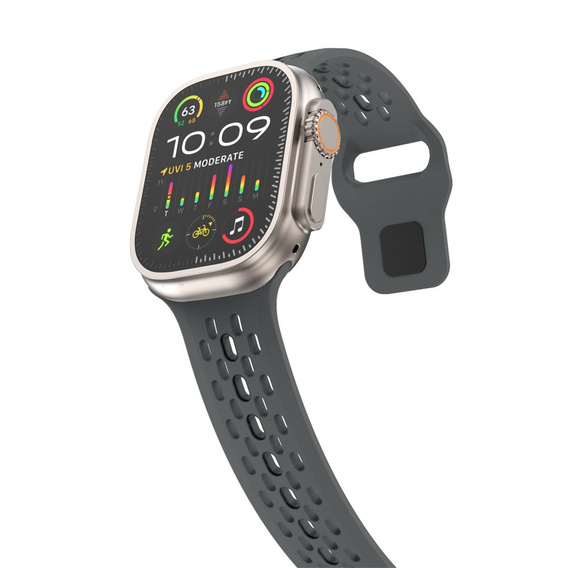 Pasek Silikonowy do Apple Watch 1/2/3/4/5/6/7/8/9/10/11/SE Ultra 1/2/3 42/44/45/46/49mm, Szary