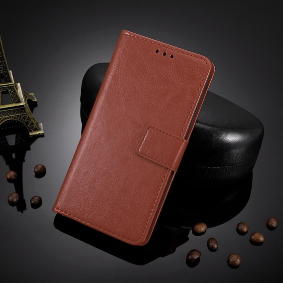 Etui z klapką do Samsung Galaxy A26 5G, Crazy Horse Wallet, brązowe