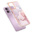 Etui ochronne do Motorola Moto G24 / G24 Power / G04, Marble Slim Case, różowe