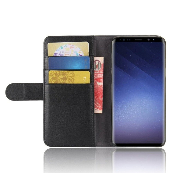 Etui z klapką do Samsung Galaxy S9, Leather Flexi Book, czarne