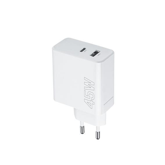 Maxlife 45W Szybka Ładowarka Sieciowa USB-C + USB-A 3A PD QC 4.0, biała