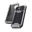 Etui do iPhone 13 Mini, R-JUST CamShield Slide, pancerne, srebrne / czarne