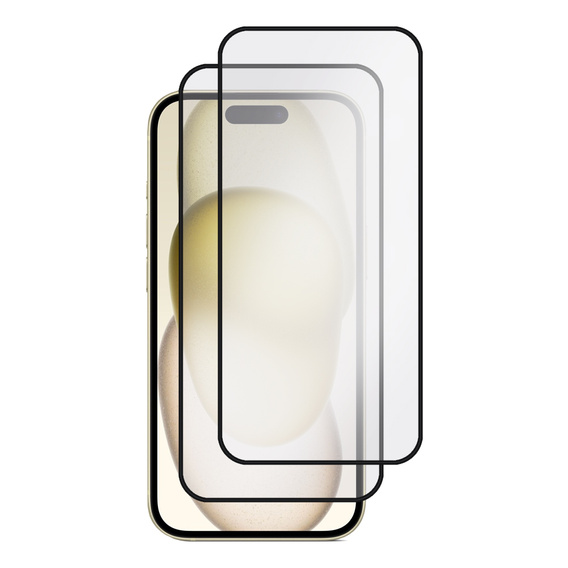 2x Szkło + szybka na aparat żółte do iPhone 15 Plus, ERBORD Hartowane 3D