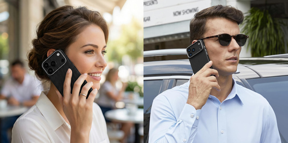 Etui do iPhone 17 Pro, ERBORD Full Kevlar, do MagSafe, czarne