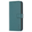 Etui z klapką do Samsung Galaxy A25 5G, BINFEN Wallet, zielone + szkło 9H
