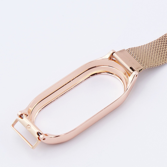 Pasek Bransoleta Milanese do Xiaomi Smart Band 10 / 9 / 8, Różowe złoto