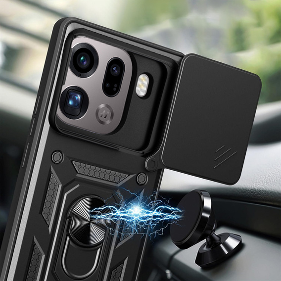 Etui pancerne do Oppo Find X9 Pro, CamShield Slide, czarne