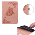 Etui do Lenovo Tab M9, Wallet Pen Slot, butterflies, różowe