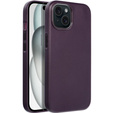 Etui Leather Mag Cover do iPhone 15, fioletowe