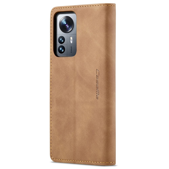 Etui CASEME do Xiaomi 12 Lite, Leather Wallet Case, brązowe