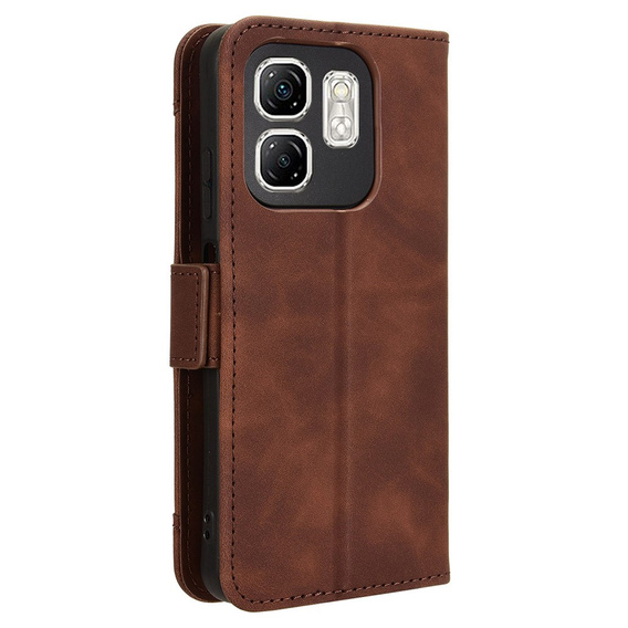 Etui z klapką do Infinix Hot 50i 4G, Card Slot, brązowe