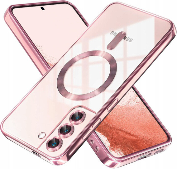 Etui do Samsung Galaxy S22, Electro MagSafe, różowe rose gold + Szkło na ekran