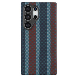 Etui do Samsung Galaxy S24 Ultra, Aramid Fiber Slim Case, do MagSafe, niebieskie / czerwone