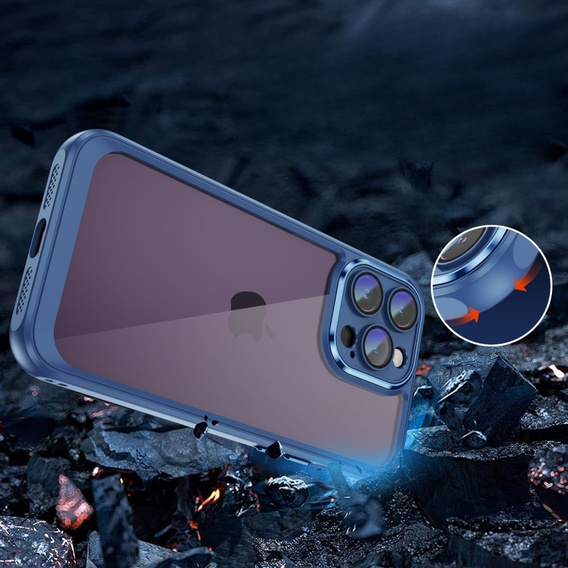 Etui do iPhone 15 Pro Max, ERBORD Impact Guard, niebieskie