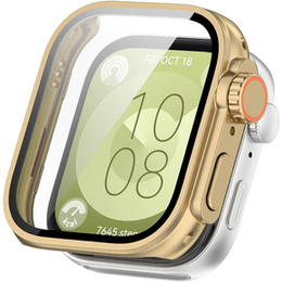 2w1 Etui + Szkło Hartowane do Huawei Watch Fit 3, Złote/Pomarańczowe