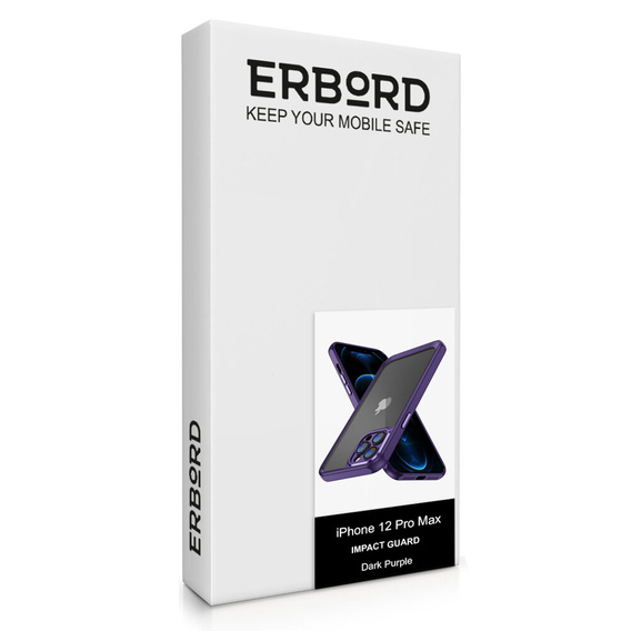 Etui do iPhone 12 Pro Max, ERBORD Impact Guard, ciemnofioletowe