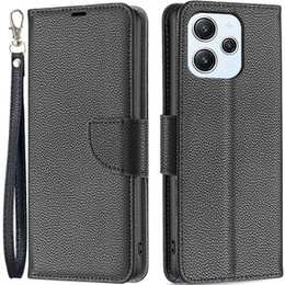 Etui z klapką do Xiaomi Redmi 12 4G, Wallet Litchi Magnet, czarne