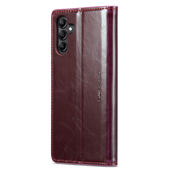 Etui z klapką CASEME do Samsung Galaxy A34 5G, Waxy Textured, czerwone