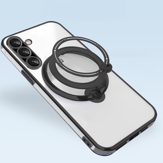 Etui Magnetyczne do Samsung Galaxy A56 5G, do MagSafe, czarne + Szkło 9H