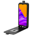 Etui z klapką pionową do Samsung Galaxy Xcover 7 Pro – czarne, skórzane, z kieszeniami na karty