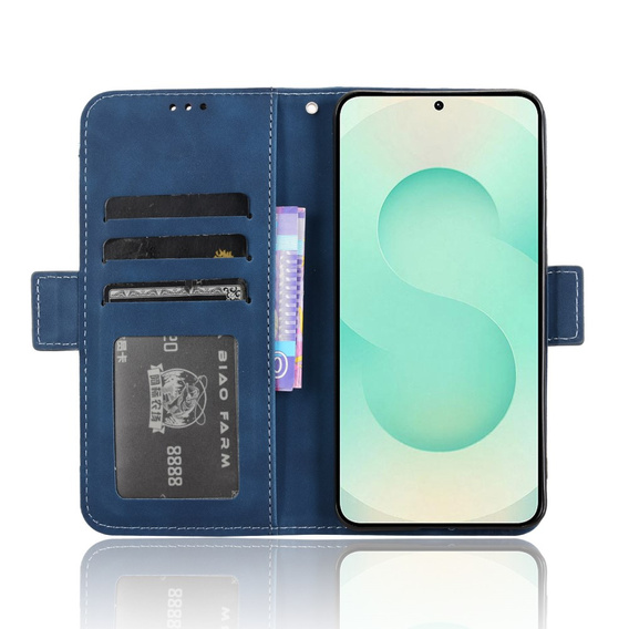 Etui z klapką do Samsung Galaxy S25 Edge, Card Slot, granatowe