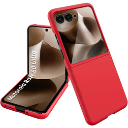Etui do Motorola Razr 60 Ultra, PC Case, ze szkłem, czerwone