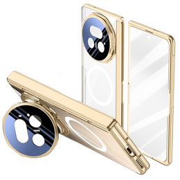 Etui do Honor Magic V5 5G, Dual Glass, do Magsafe, złote